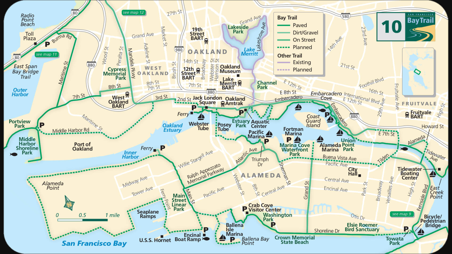 Oakland Alameda City Map California